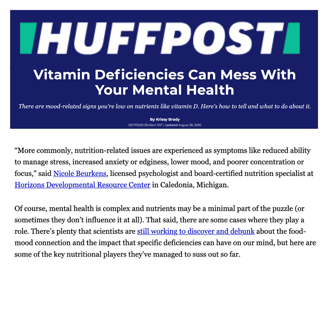 Huff Post Nutrients and Mental Health