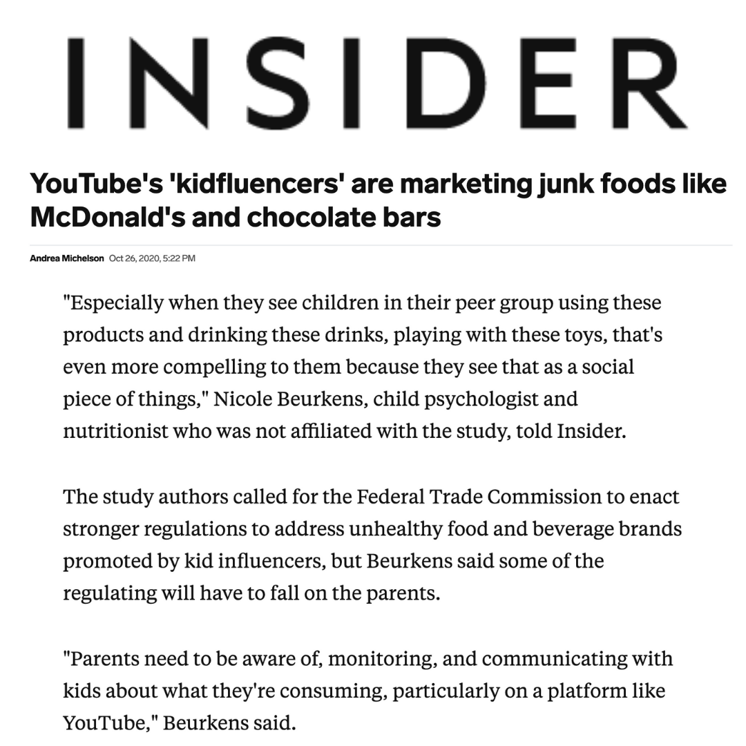 Insider Youtube Junk Food