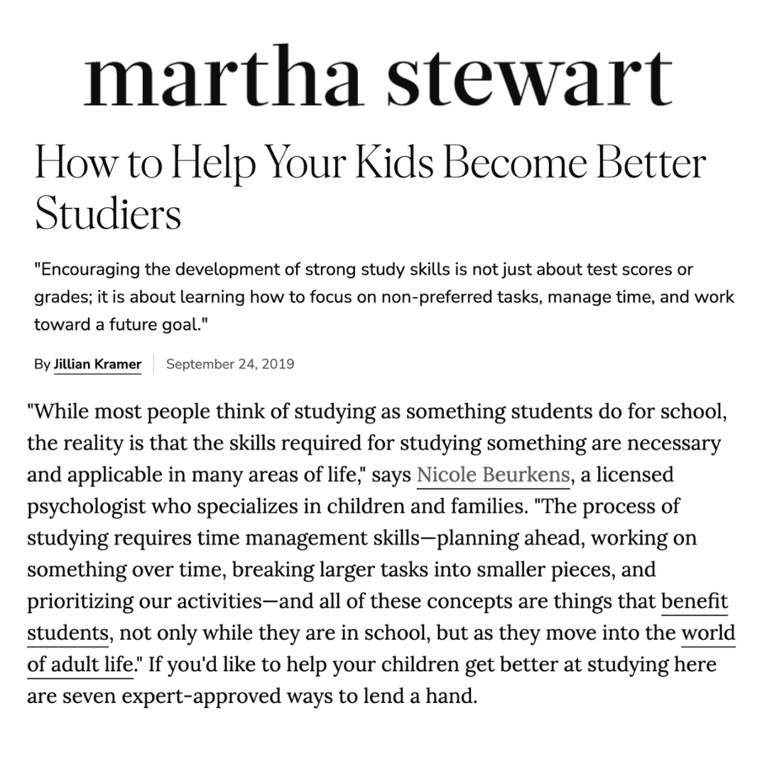 Martha Stewart Living Studying Help